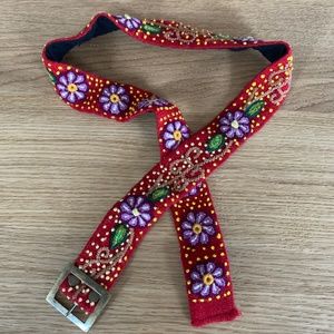 Alpaca Flower Belt RED